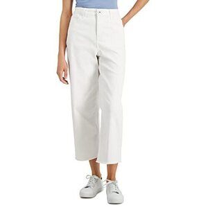 Style Women's Wide-Leg Cropped Jeans White Bright 14